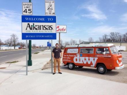 Divvy Founder standing with Divvy Van in Arkansas